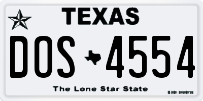 TX license plate DOS4554