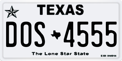 TX license plate DOS4555