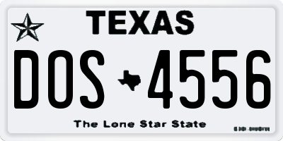 TX license plate DOS4556