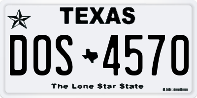 TX license plate DOS4570