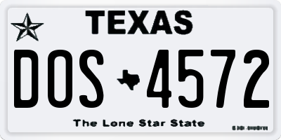 TX license plate DOS4572