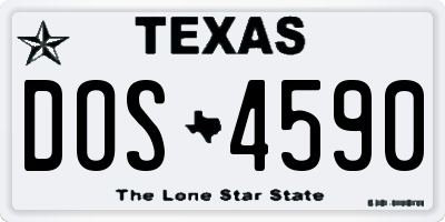 TX license plate DOS4590