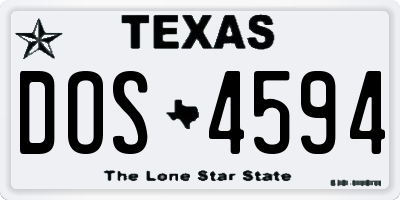 TX license plate DOS4594
