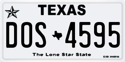 TX license plate DOS4595