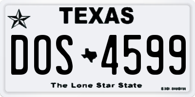 TX license plate DOS4599