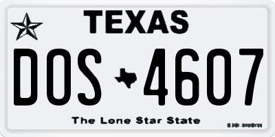TX license plate DOS4607