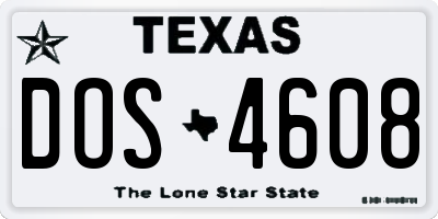 TX license plate DOS4608