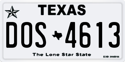 TX license plate DOS4613