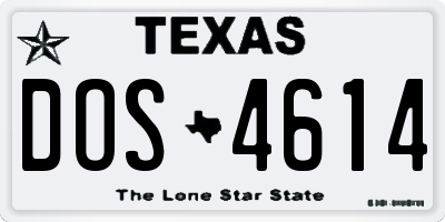 TX license plate DOS4614