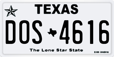 TX license plate DOS4616