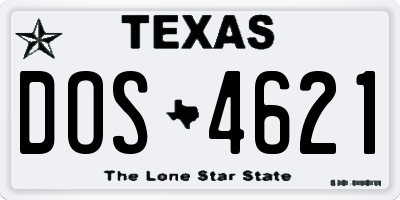 TX license plate DOS4621