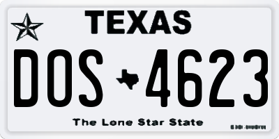 TX license plate DOS4623