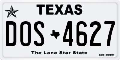 TX license plate DOS4627
