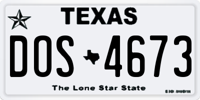 TX license plate DOS4673