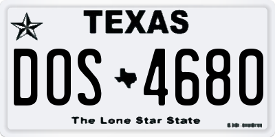 TX license plate DOS4680