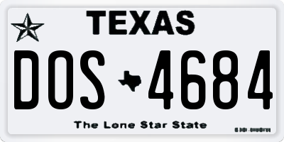 TX license plate DOS4684