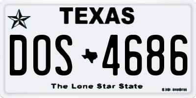 TX license plate DOS4686