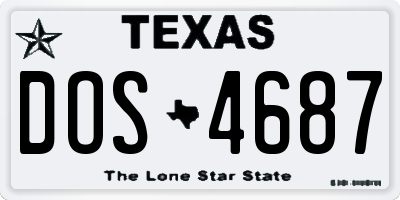 TX license plate DOS4687