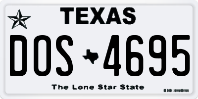 TX license plate DOS4695