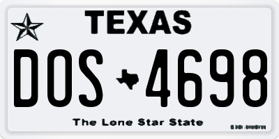 TX license plate DOS4698