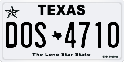 TX license plate DOS4710