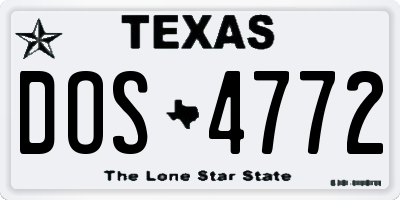 TX license plate DOS4772