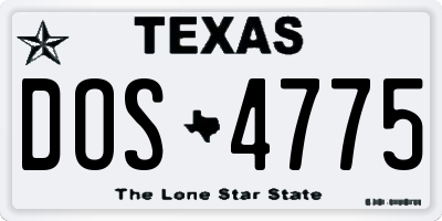 TX license plate DOS4775
