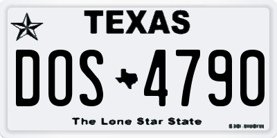 TX license plate DOS4790