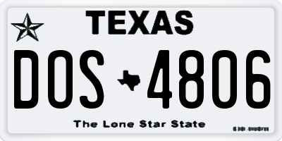 TX license plate DOS4806
