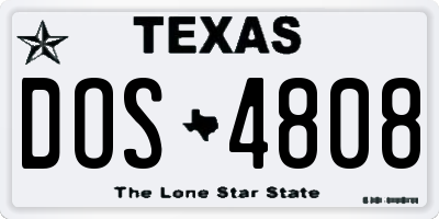 TX license plate DOS4808
