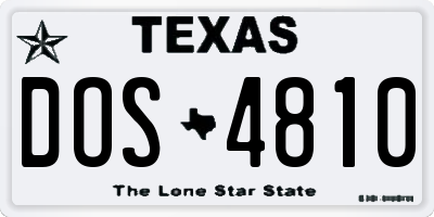 TX license plate DOS4810