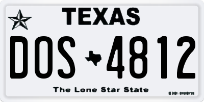 TX license plate DOS4812