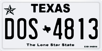 TX license plate DOS4813