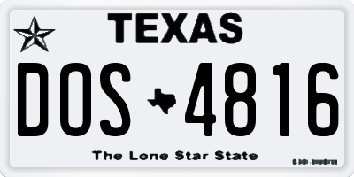 TX license plate DOS4816