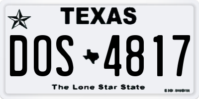 TX license plate DOS4817