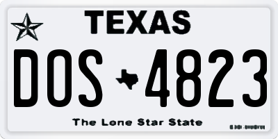 TX license plate DOS4823
