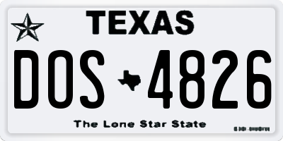 TX license plate DOS4826
