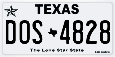 TX license plate DOS4828