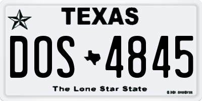 TX license plate DOS4845