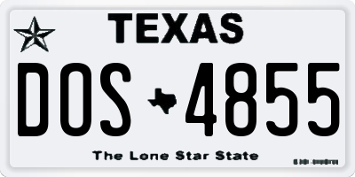 TX license plate DOS4855