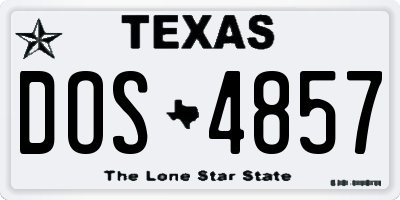 TX license plate DOS4857