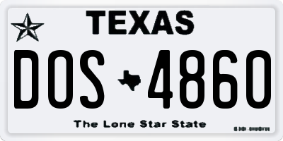 TX license plate DOS4860