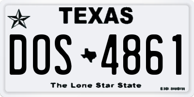 TX license plate DOS4861
