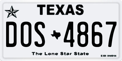 TX license plate DOS4867