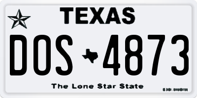 TX license plate DOS4873