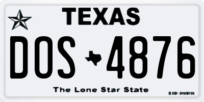 TX license plate DOS4876