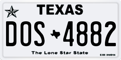 TX license plate DOS4882