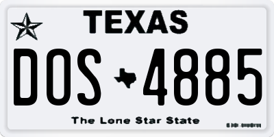 TX license plate DOS4885