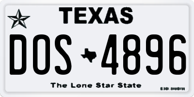 TX license plate DOS4896