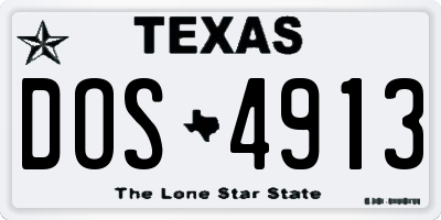 TX license plate DOS4913